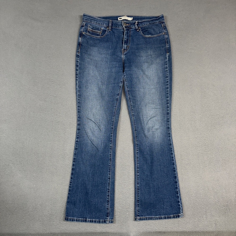 Levis Jeans Womens 10 Blue 515 Bootcut Stretch Distressed Denim Cotton Cowboy